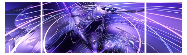 Obraz abstrakcji technicznej (170x50 cm)