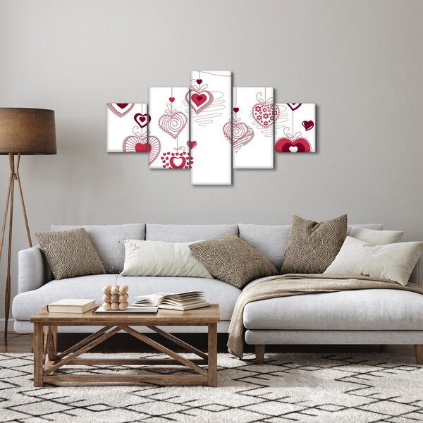 Obraz malowanych serc (125x70 cm)
