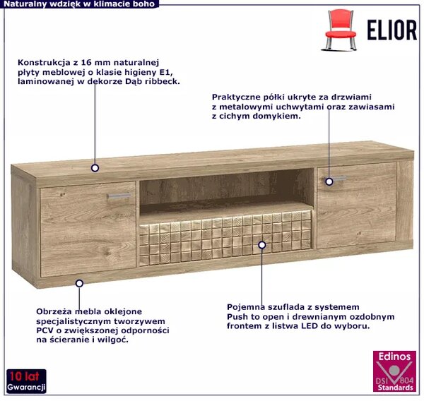 Długa szafka RTV dąb ribbeck N1-T92