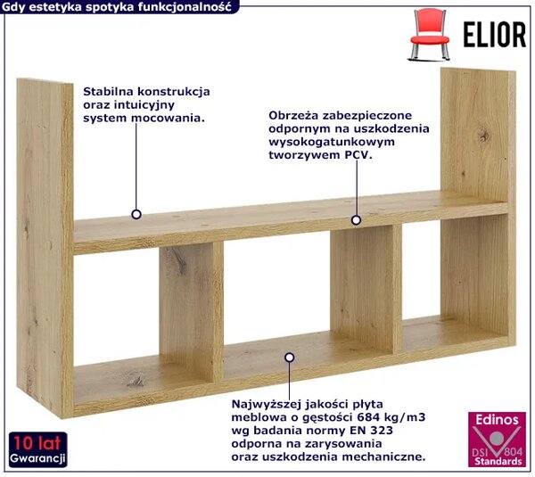 Skandynawska półka wisząca w kolorze dąb artisan E1-Z30