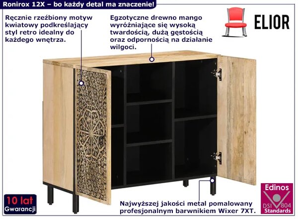 Komoda na nóżkach z rzeźbionym frontem E1-Z39