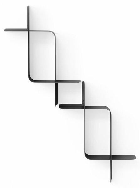 Wielopoziomowe stalowe półki zestaw 2 szt. w kolorze matowej czerni 62 cm Montage – Umbra