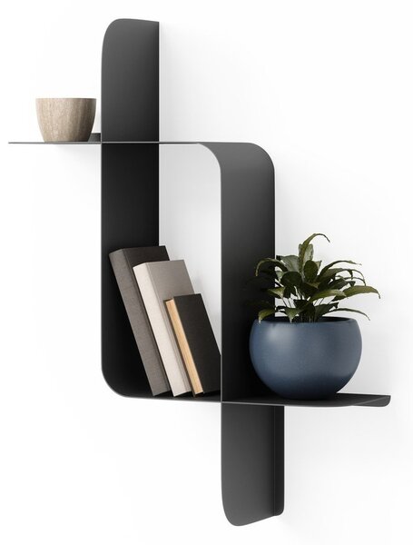 Wielopoziomowe stalowe półki zestaw 2 szt. w kolorze matowej czerni 62 cm Montage – Umbra