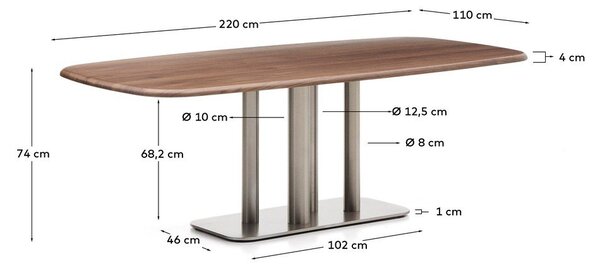 Stół w dekorze orzecha 110x220 cm Melvar – Kave Home