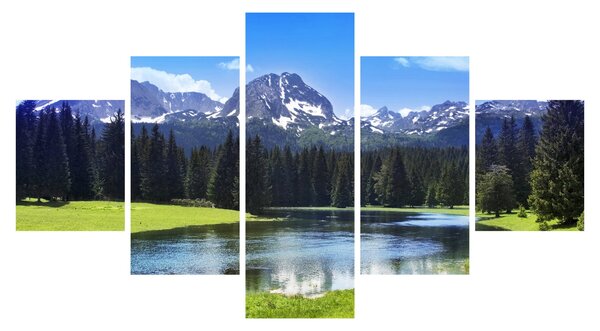Obraz - Ośnieżone szczyty górskie (125x70 cm)