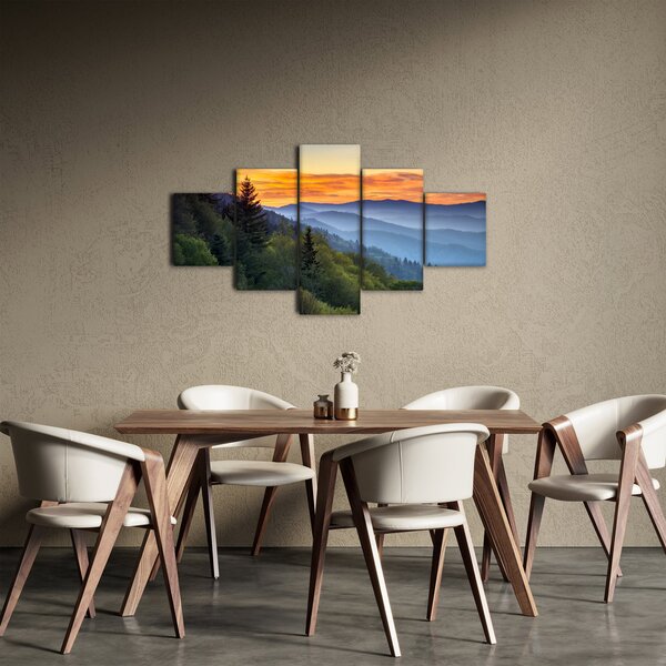 Obraz - Czerwone chmury w górach (125x70 cm)
