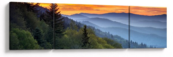 Obraz - Czerwone chmury w górach (170x50 cm)
