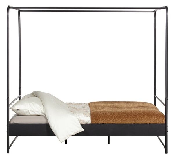 Czarne metalowe łóżko dwuosobowe vtwonen Bunk, 160x200 cm