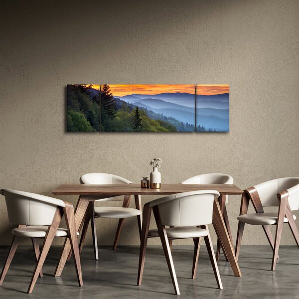 Obraz - Czerwone chmury w górach (170x50 cm)