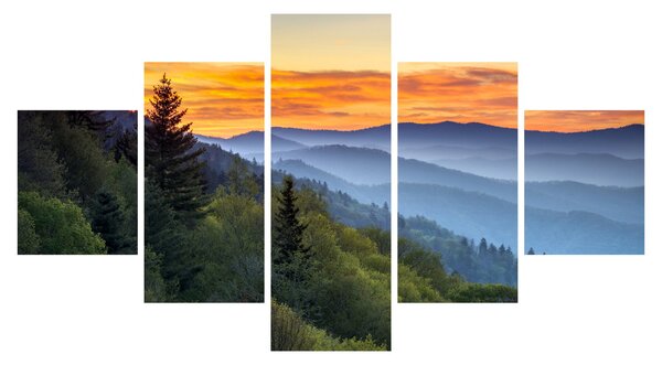 Obraz - Czerwone chmury w górach (125x70 cm)