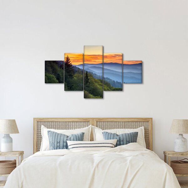 Obraz - Czerwone chmury w górach (125x70 cm)