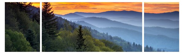 Obraz - Czerwone chmury w górach (170x50 cm)