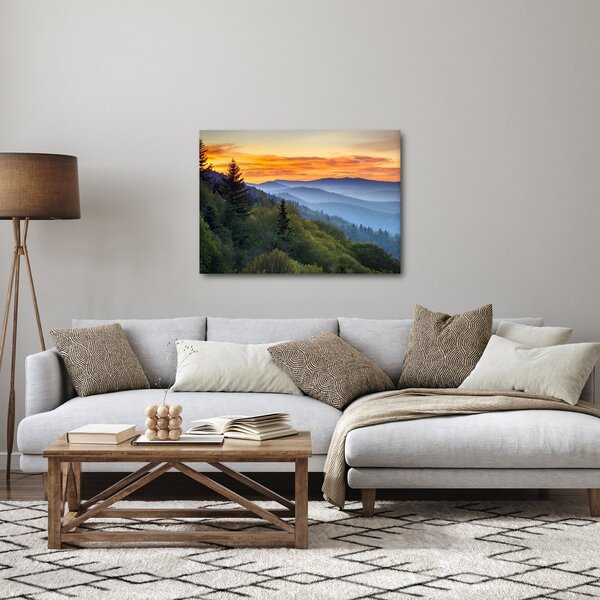 Obraz - Czerwone chmury w górach (70x50 cm)