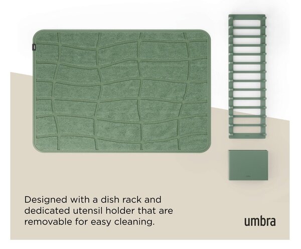 Szarozielona plastikowa podkładka do naczyń 61x43 cm Udry – Umbra
