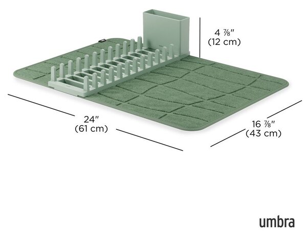 Szarozielona plastikowa podkładka do naczyń 61x43 cm Udry – Umbra