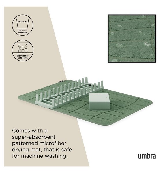 Szarozielona plastikowa podkładka do naczyń 61x43 cm Udry – Umbra