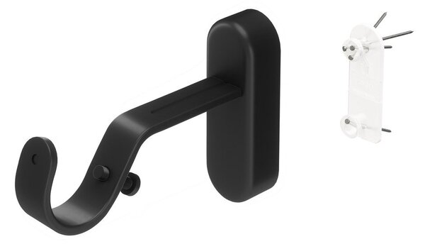 Stalowy regulowany karnisz w kolorze matowej czerni 107 - 305 cm Trinity – Umbra