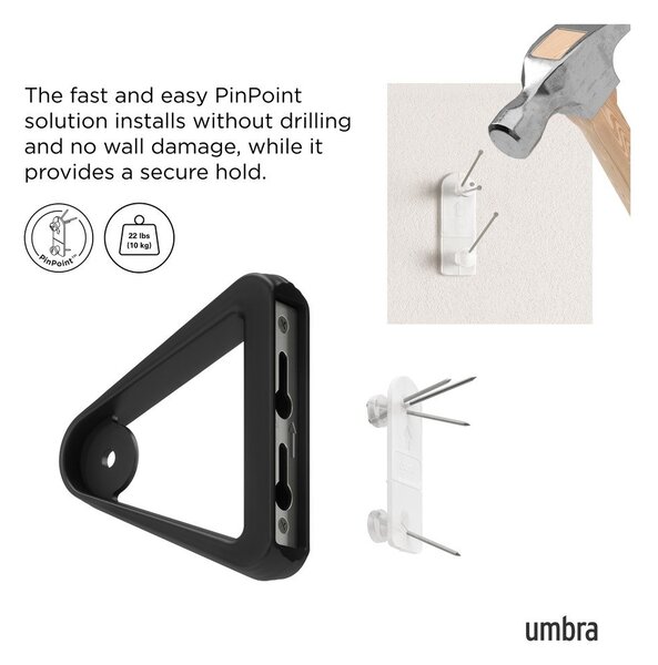 Stalowy regulowany karnisz w kolorze matowej czerni 107 - 305 cm Trinity – Umbra