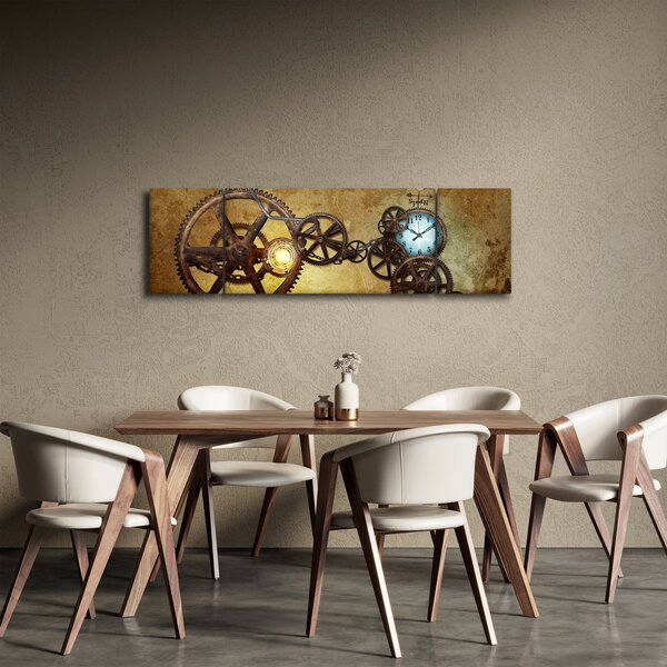 Obraz starych mechanizmów zegarowych (170x50 cm)