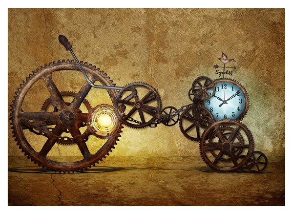 Obraz starych mechanizmów zegarowych (70x50 cm)