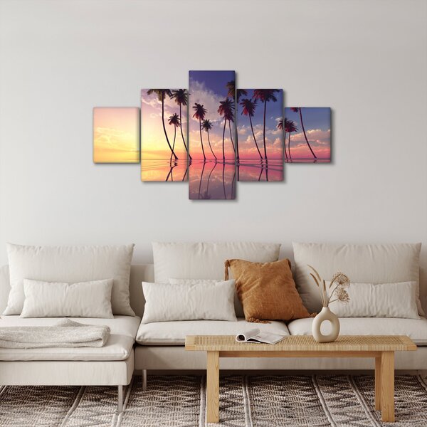 Obraz palm wznoszących się nad powierzchnią (125x70 cm)