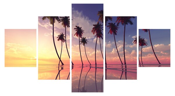 Obraz palm wznoszących się nad powierzchnią (125x70 cm)