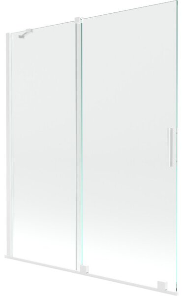 Mexen Velar parawan nawannowy 2-skrzydłowy rozsuwany 140 x 150 cm, transparent, biały - 896-140-000-01-20