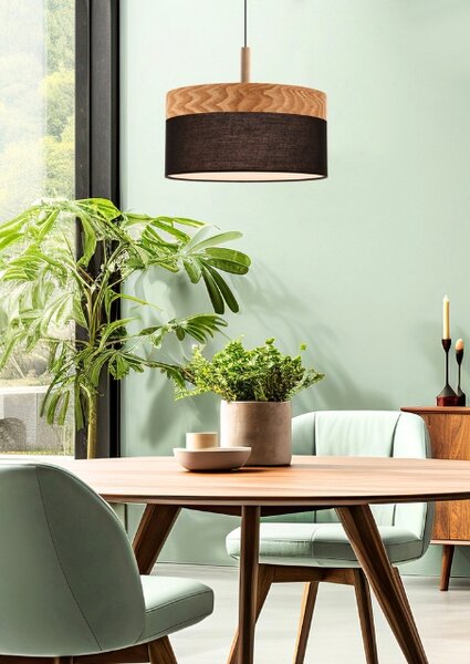 Czarno drewniana lampa wisząca L7-G05