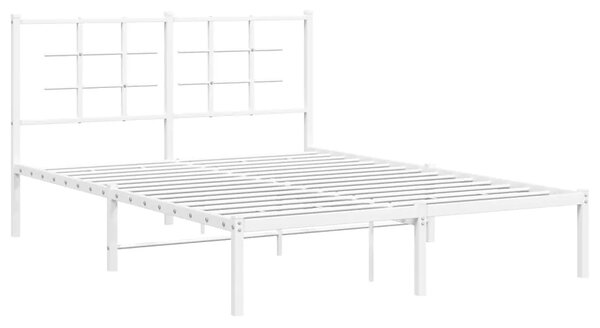 Białe metalowe łóżko małżeńskie 140x200 cm - Sevelzo