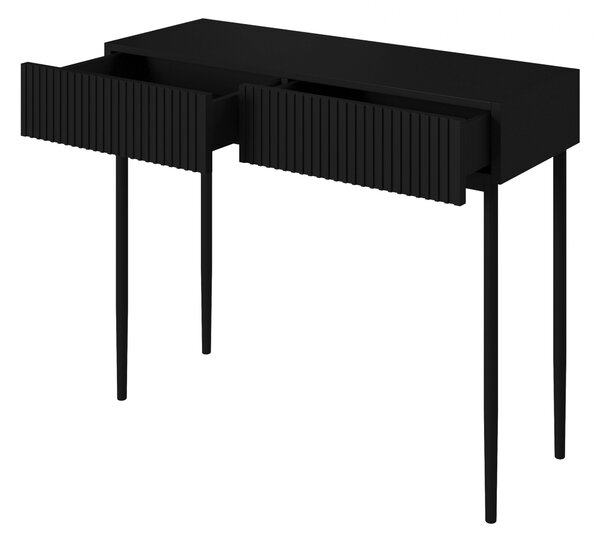 Toaletka Nicole 100 cm z szufladami - czarny mat / czarne nóżki