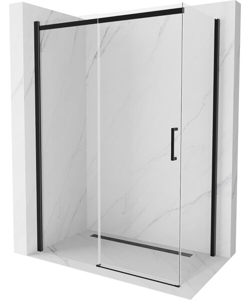 Mexen Omega kabina prysznicowa rozsuwana 130 x 70 cm, transparent, czarna - 825-130-070-70-00