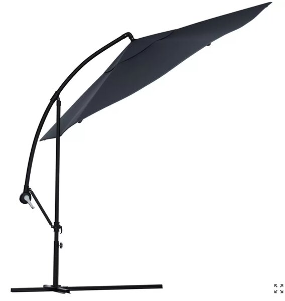 Składany parasol ogrodowy SUNVI 300 cm, grafit + darmowe opakowanie
