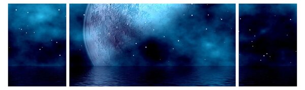 Obraz księżyca nad morzem (170x50 cm)