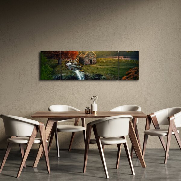Obraz domku w bajkowym krajobrazie (170x50 cm)
