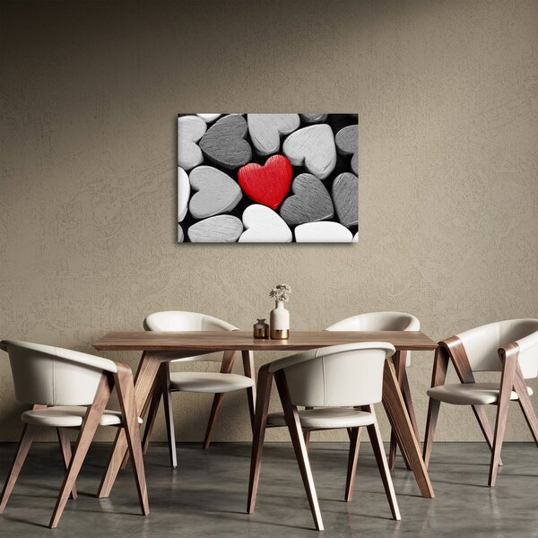 Obraz drewnianych serc (70x50 cm)