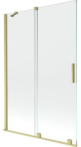 Mexen Velar parawan nawannowy 2-skrzydłowy rozsuwany 120 x 150 cm, transparent, złoty szczotkowany - 896-120-000-01-55