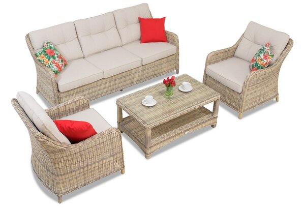 Zestaw technorattanowy Toledo Coffee 5 beż Garden Point