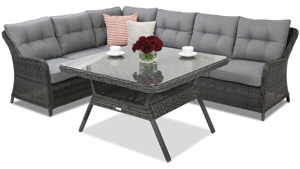Meble ogrodowe technorattanowe Toledo Comida 5 Angular Garden Point antracyt