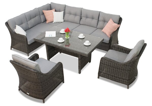 Zestaw technorattanowy Toledo Comida 7 antracyt Garden Point