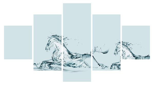 Obraz - Konie z kropli wody (125x70 cm)
