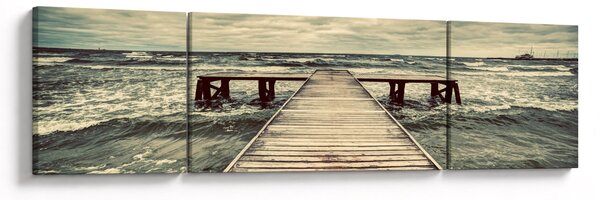 Obraz drewnianego molo na morzu (170x50 cm)