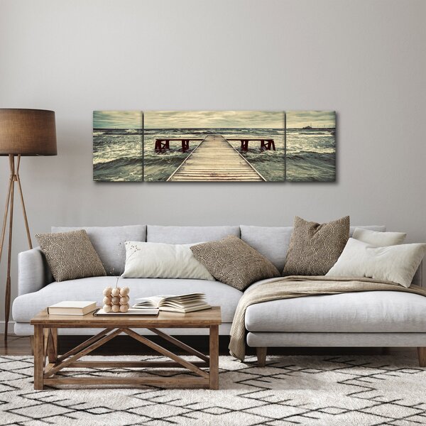 Obraz drewnianego molo na morzu (170x50 cm)