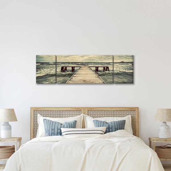 Obraz drewnianego molo na morzu (170x50 cm)