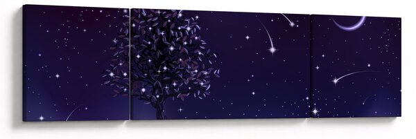 Obraz - Noc uchwycona przez ilustrację (170x50 cm)