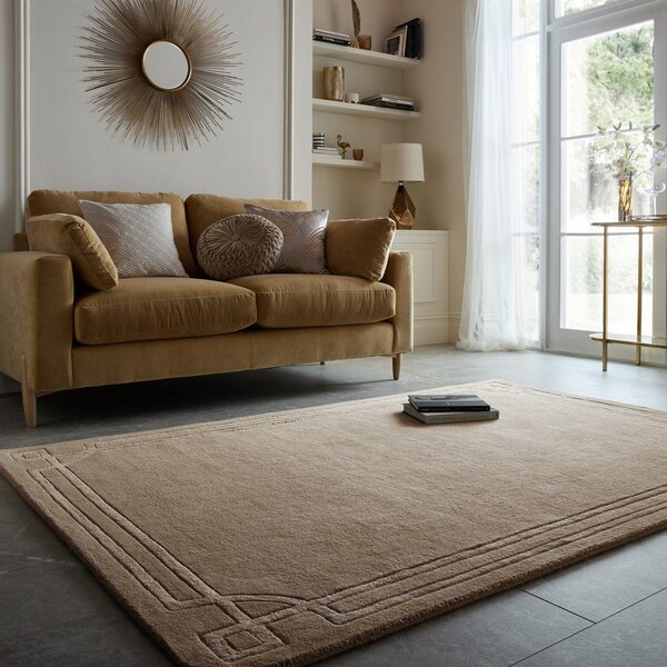 Brązowy wełniany dywan tkany ręcznie 200x290 cm Gatsby – Flair Rugs