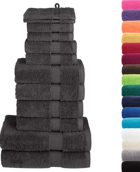 12-cz. zestaw ręczników premium SOLUND, antracytowy, 600 g/cm²