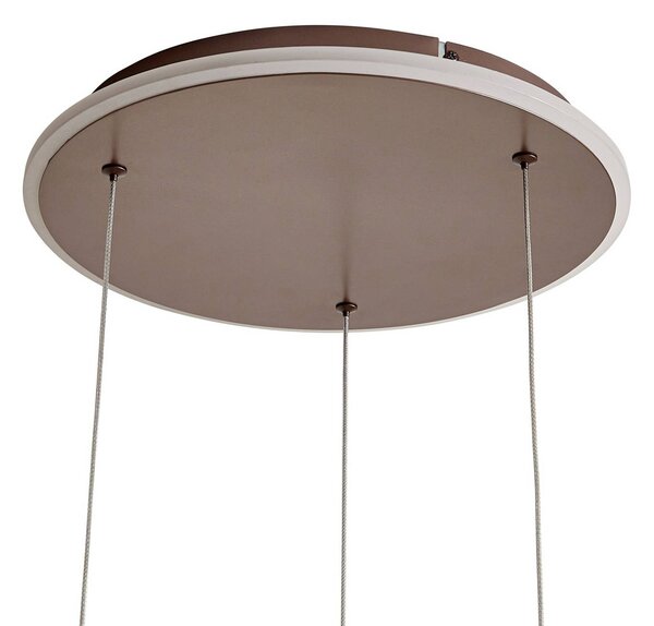 Lampa wisząca Kolo Lucande, możliwość ściemniania, brązowy / rdzawy, salon / jadalnia, metal, nowoczesny