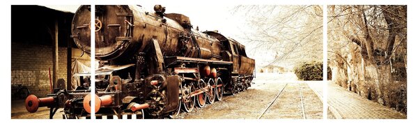 Obraz - Zabytkowa lokomotywa (170x50 cm)