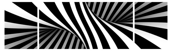 Abstrakcyjny obraz z paskami zebry (170x50 cm)