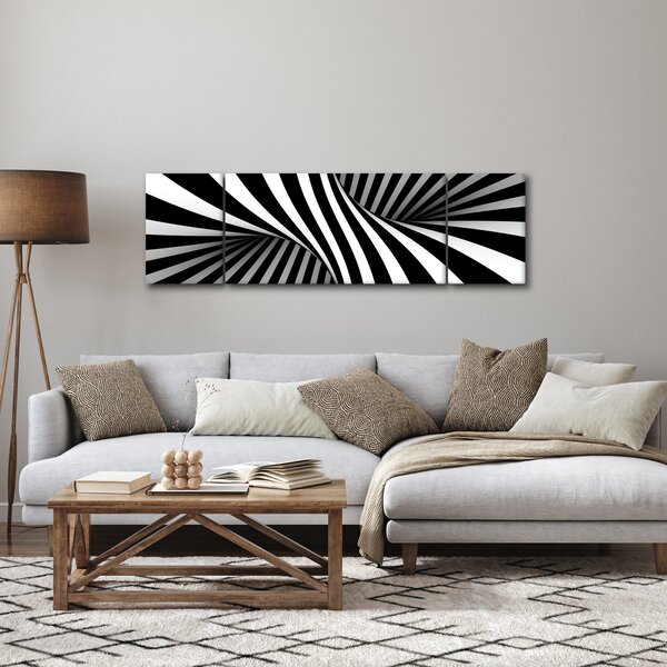 Abstrakcyjny obraz z paskami zebry (170x50 cm)